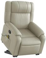 vidaXL Sessel Massagesessel mit Aufstehhilfe Creme Kunstleder (1-St)