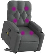 vidaXL Sessel Massagesessel mit Aufstehhilfe Dunkelgrau Stoff (1-St)