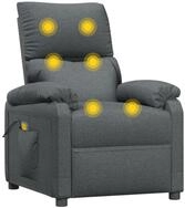 vidaXL Massagesessel, Relaxsessel Dunkelgrau Stoff
