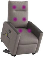 vidaXL Sessel Massagesessel mit Aufstehhilfe Taupe Stoff (1-St)