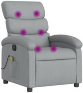 vidaXL Sessel Massage-Relaxsessel, hellgrauer Stoff (1-St)