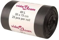 vidaXL M&uuml;llbeutel M&uuml;lls&auml;cke 250 Stk. Schwarz 60 L
