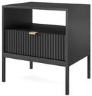 Masseno Nachttisch STELLARE 54 cm Nachtschrank mit 1 Schubladen Schwarz