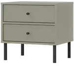 Masseno Nachttisch TORINO 51,8 cm Nachtschrank mit 2 Schubladen Gr&uuml;n gr&uuml;n 51.8 cm x