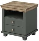 Masseno Nachttisch EVOLETTA 52 cm Nachtschrank mit 2 Schubladen Gr&uuml;n
