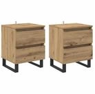 vidaXL Nachttisch Nachttisch 2 Stk. Artisan-Eiche 40 x 35 x 50 cm Holzwerkstoff
