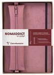 CLAIREFONTAINE Notizbuch Set Nomaddict, Notizbuch A5 liniert + Federm&auml;ppchen, rosa