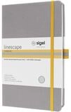 Sigel Notizbuch Notizbuch linescape A5 kariert 88 Blatt hellgrau/gelb
