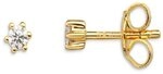 XENOX Paar Ohrstecker XS3515G Ohrstecker Silver Circle Gelb-Gold Zirkonia &Oslash; 3 mm