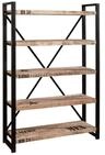 Massivmoebel24 B&uuml;cherregal FACTORY, 1-tlg., Regal Mango 120x40x180 natur bedruckt