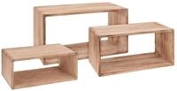 Spetebo Wandregal Holz H&auml;ngeregal rechteckig 3er Set - 45/40/35 cm, 3-tlg.