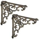 relaxdays Wandregalhalter 2er Set Regalwinkel antik, Bronze