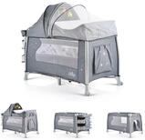 Cangaroo Baby-Reisebett Reisebett iSleep Wiege, Spielbogen Wickelauflage Moskitonetz