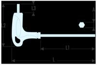 Facom Schraube Facom Stiftschl&uuml;ssel T-Griff 6-Kant SLS 3 mm
