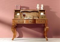 Massivmoebel24 Schreibtisch Schreibtisch Akazie 130x60x112 honig&nbsp; lackiert OXFORD