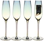 Intirilife Sektglas, 4-tlg., Glas, Champagner Sekt Glas Set Regenbogen Schimmer