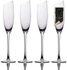 Intirilife Sektglas, 4-tlg., Glas, Champagner Sekt Gl&auml;ser Set moderne Kante 150 ml