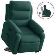 vidaXL Relaxsessel, Sessel mit Aufstehhilfe Dunkelgr&uuml;n Samt