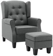 vidaXL Sessel 110 kg Ohrensessel Relaxsessel Fernsehsessel Polstersessel mit Fu&szlig;hock
