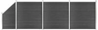 vidaXL Gartenzaun Zaunelement Set WPC 619x(105-186) cm Schwarz, (1-St)