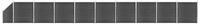 vidaXL Gartenzaun Zaunelement Set WPC 1657x(105-186) cm Schwarz, (1-St)
