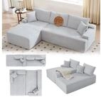 Juskys Ecksofa Coredo, Ecksofa, mit R&uuml;cken- & Dekokissen, Cordbezug, Modular