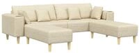 vidaXL Sofa Sofa 3 Stk. Creme Stoff, 3 Teile