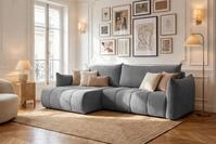 WFL GROUP Ecksofa Liv mit Schlaffunktion & Stauraum, Links oder Rechts Montierbar,
