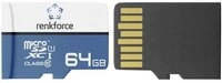 Renkforce RF-mSDXC-64GB microSD-Karte 64 GB Class 10, UHS-Class 1, UHS-I inkl.