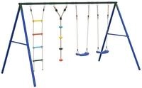 vidaXL Spielturm Schaukel-Set mit Schaukelsitzen Strickleiter Kletterschaukel