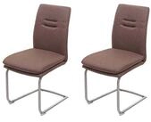 PROREGAL&reg; Esszimmerstuhl K&uuml;chenstuhl HxBxT 92x47x57cm Stoff Edelstahl geb&uuml;rstet