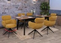 MCW Esszimmerstuhl MCW-O77-6 (Set, 6 St), Um 360&deg; drehbar, Moderner Chenille