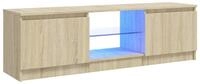 vidaXL TV-Schrank TV-Board mit LED-Leuchten Sonoma-Eiche 120x30x35,5 cm