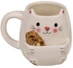 Out of the Blue Tasse Katze Kaffeebecher mit Keksfach