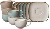 Ritzenhoff & Breker Tasse Casa Kaffeetassen mit Untertassen 200 ml 6er Set, 12-tlg.,