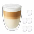 relaxdays Gl&auml;ser-Set Latte Macchiato Gl&auml;ser doppelwandig, Glas, 6er Pack