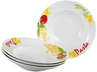 CreaTable Pastateller Milano Pasta, Teller Set, 4-tlg., (4 St), Italienische Eleganz,