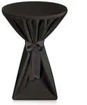 Beautissu Stehtischhusse Stehtischhusse Premium, &Oslash;80cm, Schwarz, mit Husse,
