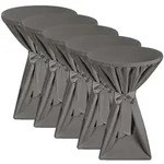 Beautissu Stehtischhusse 5X Premium Stehtischhusse Blickdicht Anthrazit &Oslash; 80-85 cm,