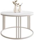 Lookway Couchtisch LORI MATT, runder Couchtisch mit kaschmirfarbenem Gestell (1x