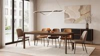 WFL GROUP Esstisch Elan Rechteckiger Ausziehbarer Tisch mit Braunen Beinen (MADE IN