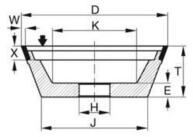 TYROLIT Schleifpapier TYROLIT Diamant-Topf-Schleifscheibe DxTxH (mm), 75x30x20, Typ: