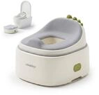 relaxdays Toilettentrainer T&ouml;pfchen 4-in-1 Dino mit Deckel, Hellblau