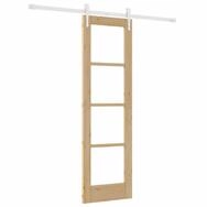 vidaXL Haust&uuml;r Schiebet&uuml;r Natur 61 x 198,5 cm Massivholz Kiefer und Glas (1-St)