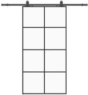 vidaXL Schiebet&uuml;r Schiebet&uuml;r mit Beschlag Schwarz 102,5x205 cm ESG-Glas