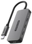 Sitecom CN-5014 USB-Adapter USB-C Stecker zu USB-C Buchse, 15 cm, USB-C-Hub mit 4x
