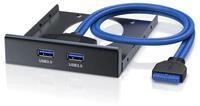 CSL USB-Adapter, 50 cm, 2-Port USB 3.0 Frontpanel f&uuml;r 3,5" Laufwerksch&auml;chte, bis zu
