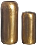 Wohnling Tischvase Vase 2er Set Aluminium Gold Blumenvase Zylinder Tischvase Modern