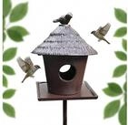 relaxdays Futterhaus Gusseisen Vogelfutterhaus mit St&auml;nder, A