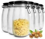 Sendez Einmachglas 6 Einmachgl&auml;ser 1,4 Liter mit Keramikdeckel Vorratsgl&auml;ser